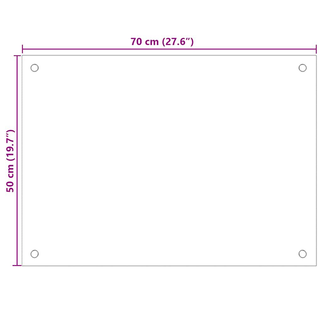 vidaXL Kitchen Backsplashes 2 pcs White 70x50 cm Tempered Glass