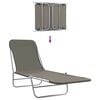 vidaXL Folding Sun Loungers 2 pcs Steel and Fabric Grey