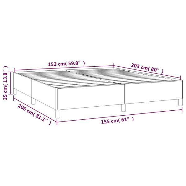 vidaXL Bed Frame without Mattress Light Grey 152x203 cm Queen Fabric