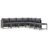 vidaXL 7 Piece Garden Lounge Set with Cushions Poly Rattan Grey