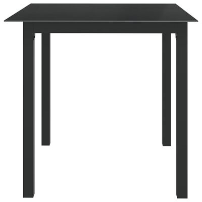 vidaXL Garden Table Black 80x80x74 cm Aluminium and Glass