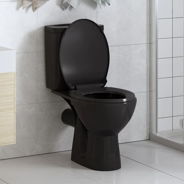 vidaXL Soft-close Toilet Seat with Quick-release Design Black