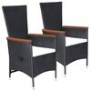 vidaXL 5 Piece Garden Dining Set Black