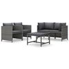 vidaXL 5 Piece Garden Lounge Set with Cushions Poly Rattan Grey