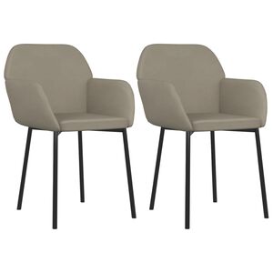 vidaXL Dining Chairs 2 pcs Light Grey Velvet