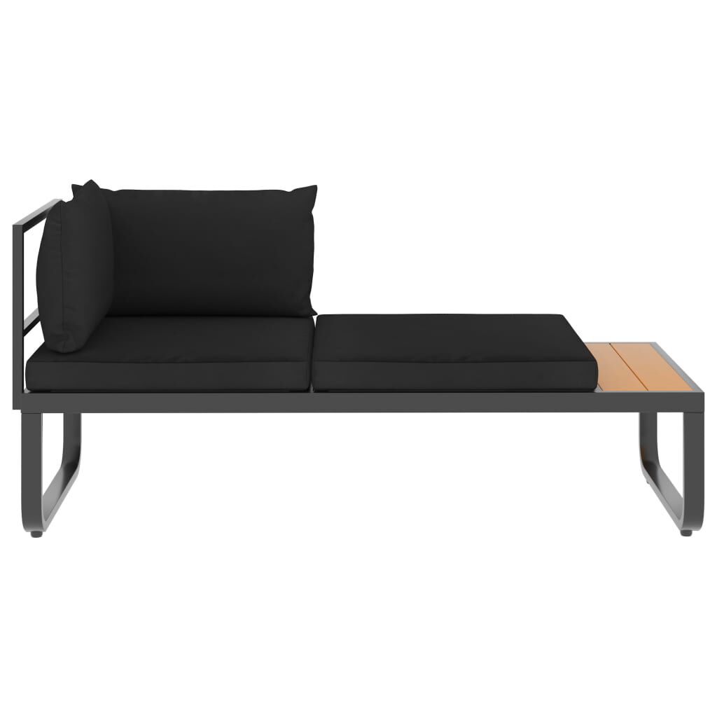 vidaXL 5 Piece Garden Corner Sofa Set with Cushions Aluminium and WPC