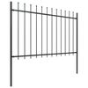 vidaXL Garden Fence with Spear Top Steel 1603.5x120 cm Black