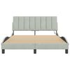 vidaXL Bed Frame with LED without Mattress "Hanko" Light Grey 137x190 cm Velvet