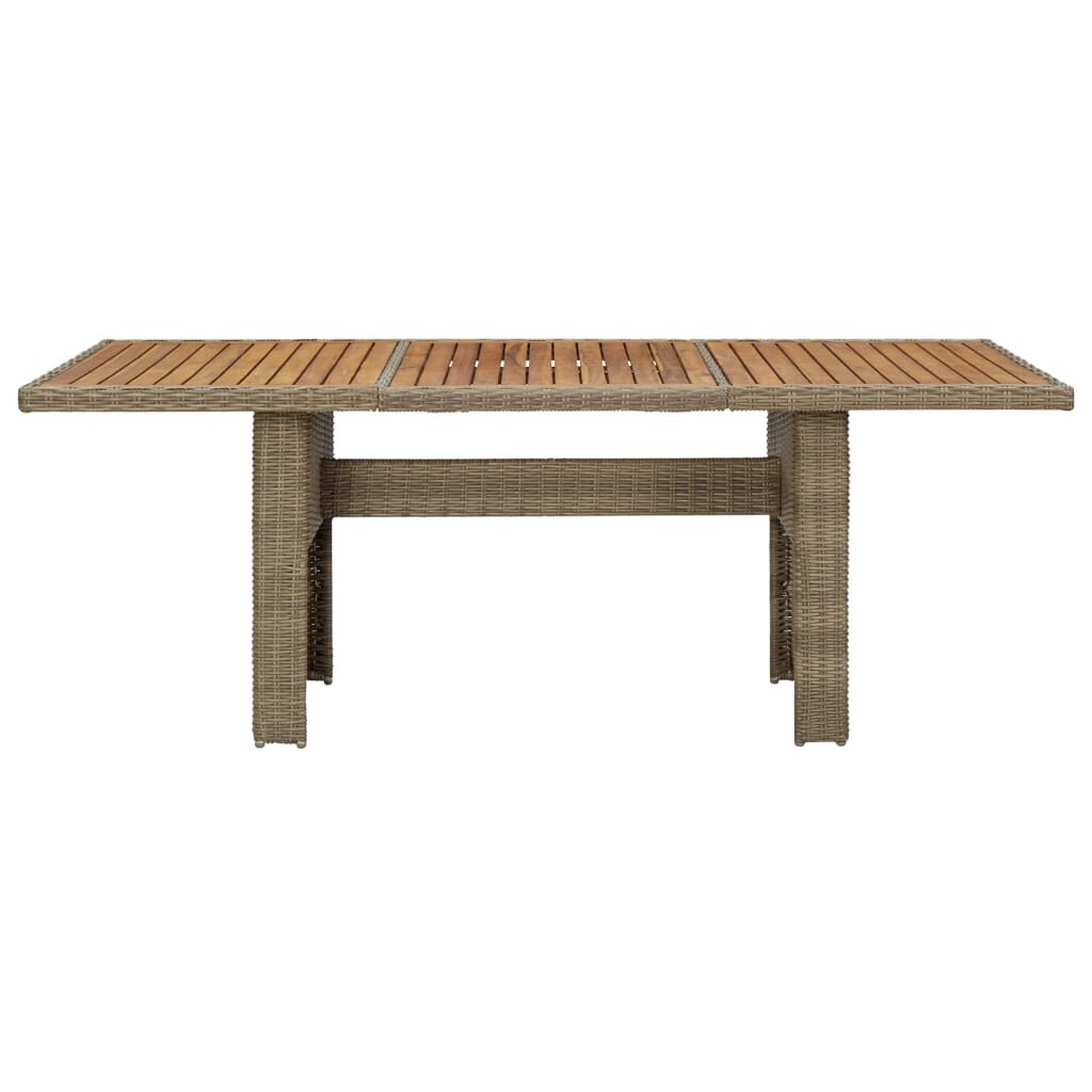 vidaXL Garden Dining Table Brown 200x100x74 cm Poly Rattan