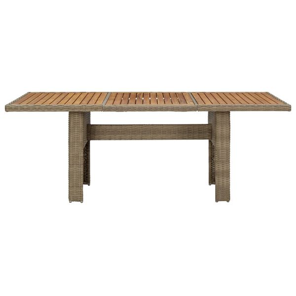 vidaXL Garden Dining Table Brown 200x100x74 cm Poly Rattan