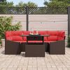 vidaXL Garden Sofa Set 7 pcs Brown and red 100 x 55 x 73 cm