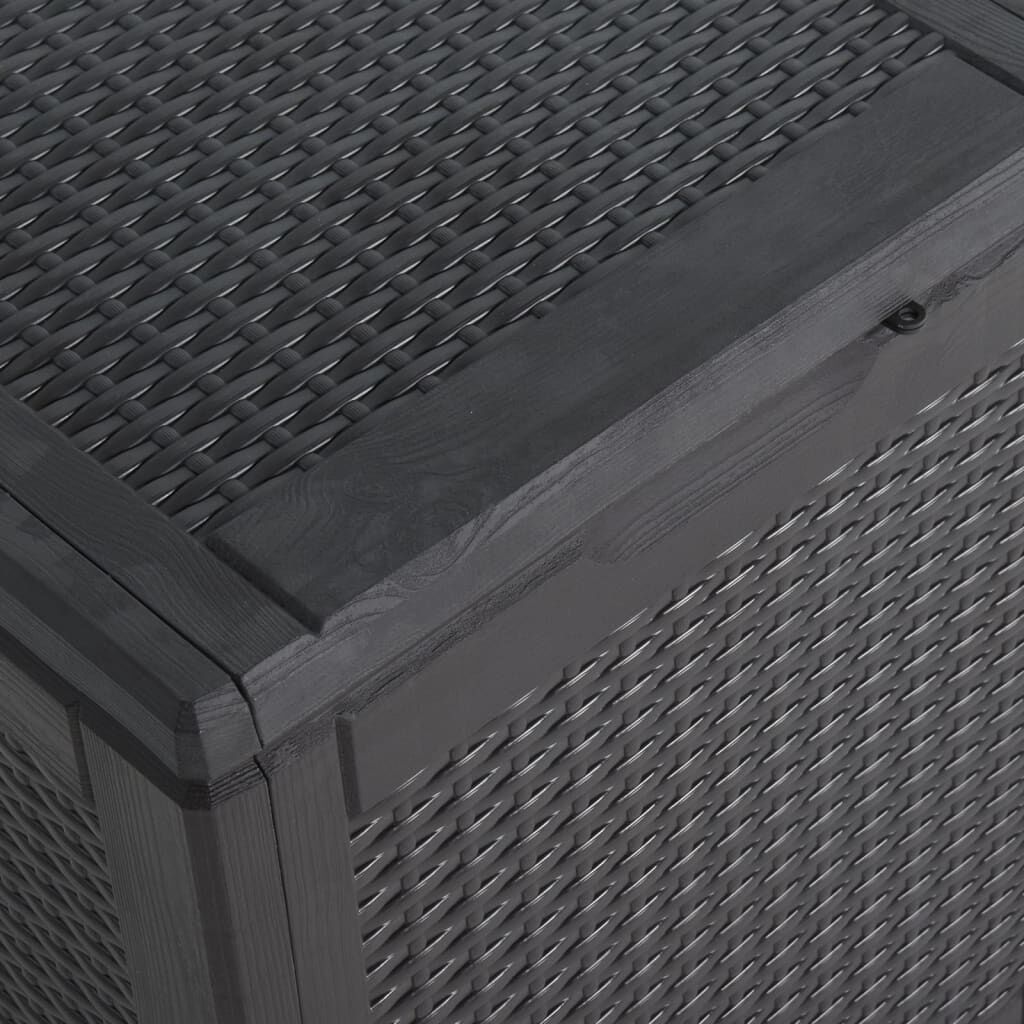 vidaXL Garden Storage Box 90L Black PP Rattan
