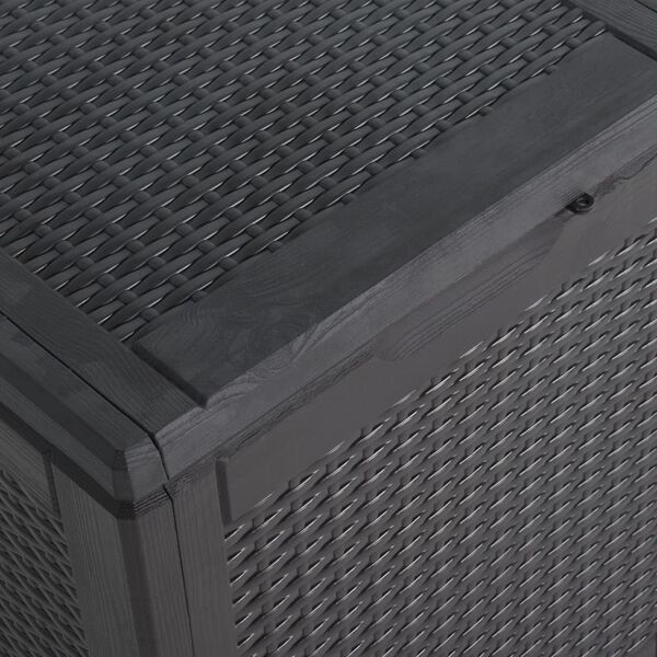 vidaXL Garden Storage Box 90L Black PP Rattan