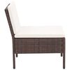 vidaXL 6 Piece Garden Lounge Set with Cushions Poly Rattan Brown
