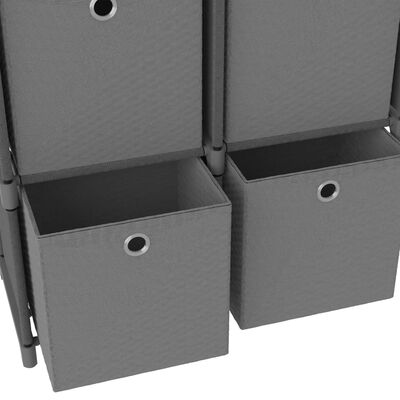 vidaXL 6-Cube Display Shelf with Boxes Grey 103x30x72.5 cm Fabric