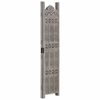 vidaXL Hand carved 3-Panel Room Divider Grey 120x165 cm Solid Mango Wood