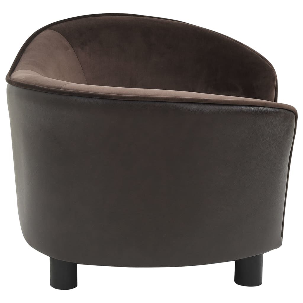 vidaXL Dog Sofa Brown 69x49x40 cm Plush and Faux Leather