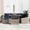 vidaXL Garden Sofa Set with Cushion 7 pcs Grey Poly Rattan