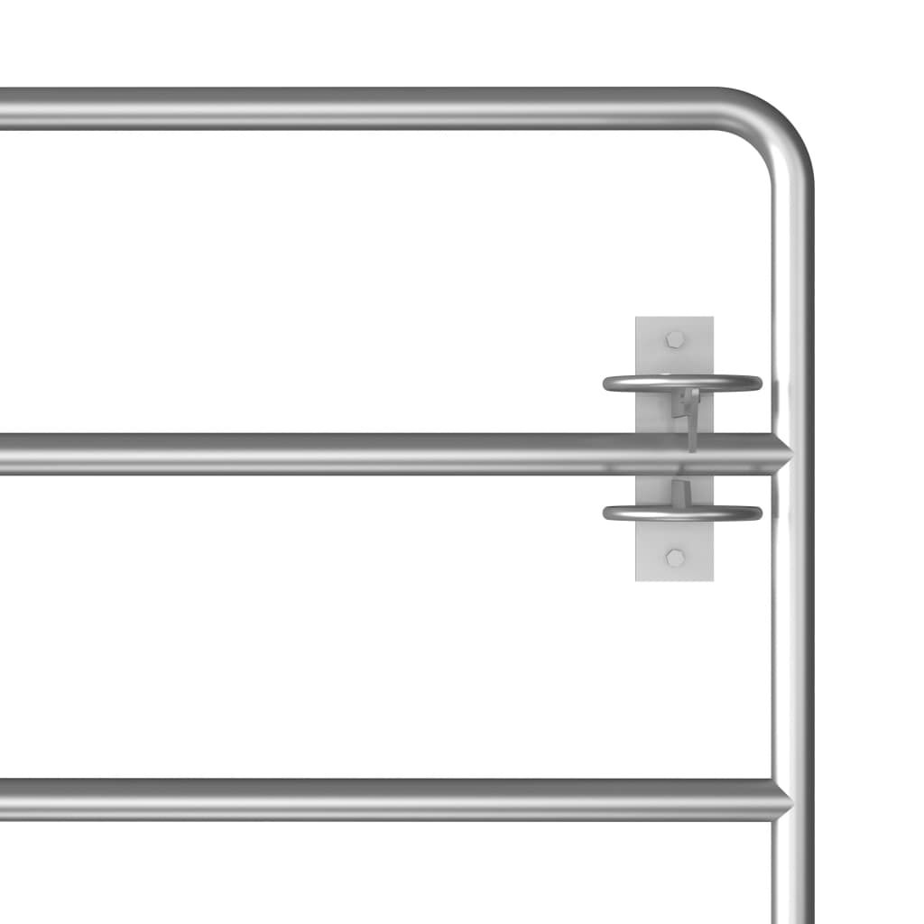vidaXL 5 Bar Field Gate Steel (115-300)x90 cm Silver