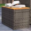 vidaXL Garden Side Tables 2pcs Grey 55x34x37cm Poly Rattan Solid Wood