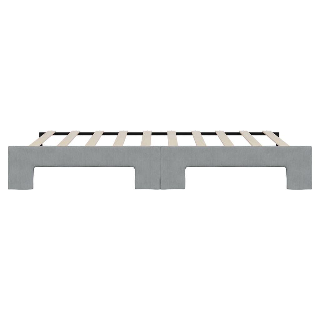 vidaXL Daybed with Trundle without Mattress Light Grey 100x190 cm