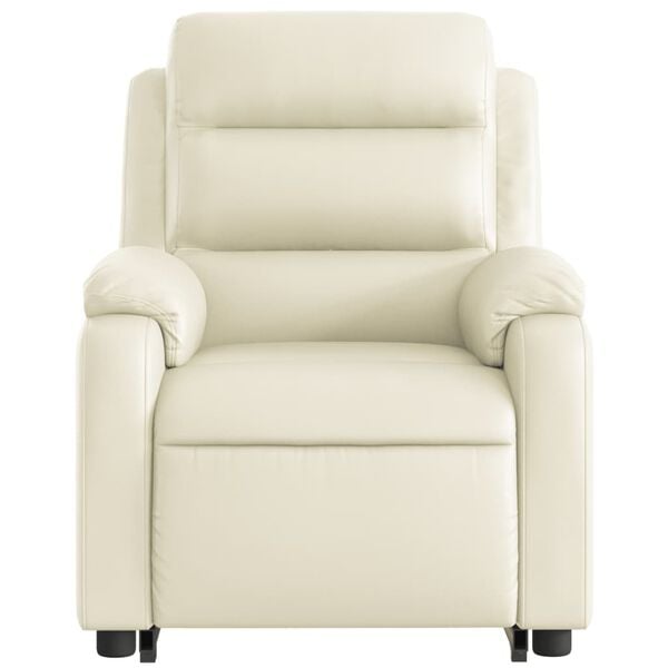 vidaXL Electric Stand up Massage Recliner Chair Cream Faux Leather