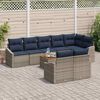 vidaXL Garden Sofa Set with Cushion 9 pcs Grey Poly Rattan