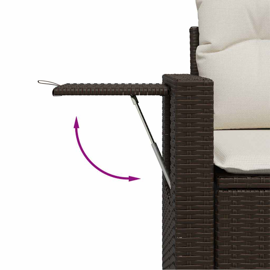 vidaXL 10 Piece Garden Sofa Set with Cushions Brown Poly Rattan
