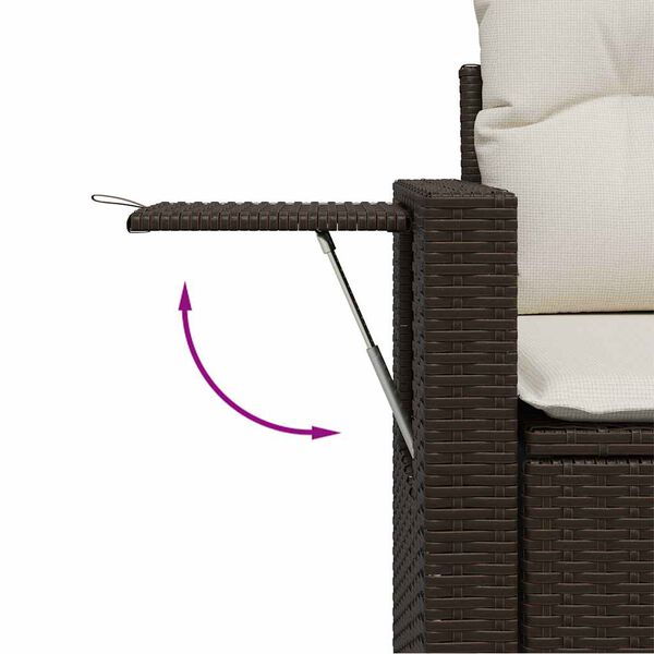 vidaXL 10 Piece Garden Sofa Set with Cushions Brown Poly Rattan