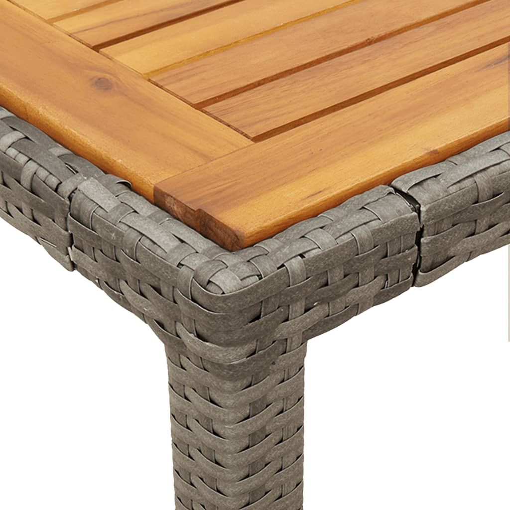 vidaXL 5 Piece Garden Dining Set with Cushions Grey Poly Rattan