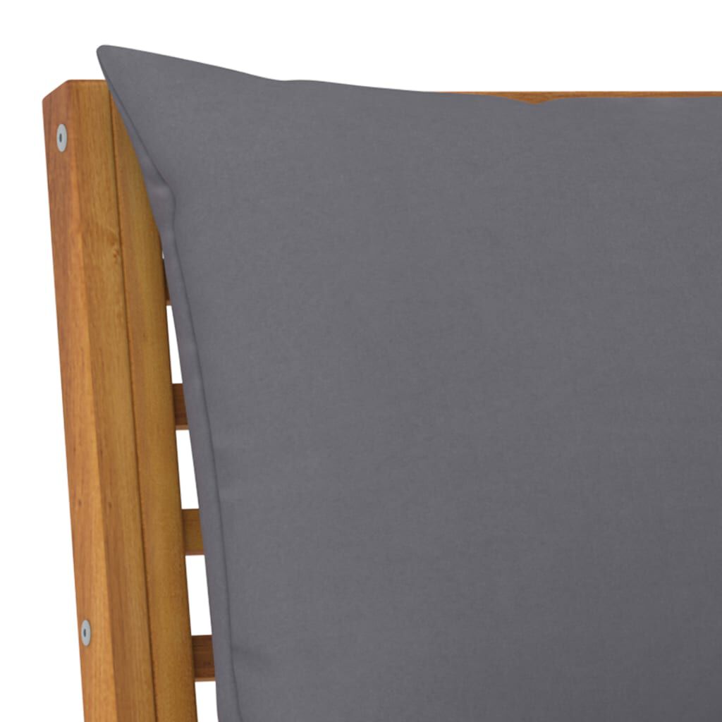vidaXL Garden Bench 114.5 cm with Dark Grey Cushion Solid Acacia Wood
