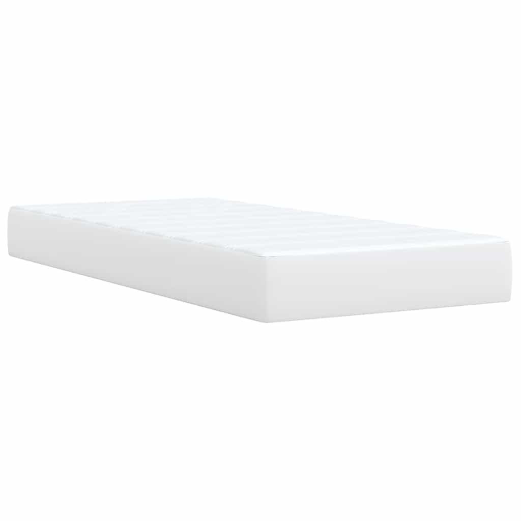 vidaXL Box Spring Bed with Mattress White Twin XL Faux Leather