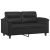 vidaXL 2-Seater Sofa with Throw Pillows Black 120 cm Faux Leather