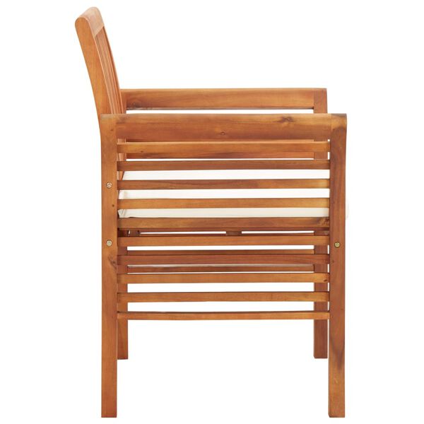 vidaXL Garden Dining Chair with Cushion Solid Acacia Wood