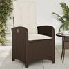 vidaXL Reclining Garden Chair with Cushions Brown Poly Rattan