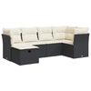 vidaXL 6 Piece Garden Sofa Set with Cushions Black Poly Rattan