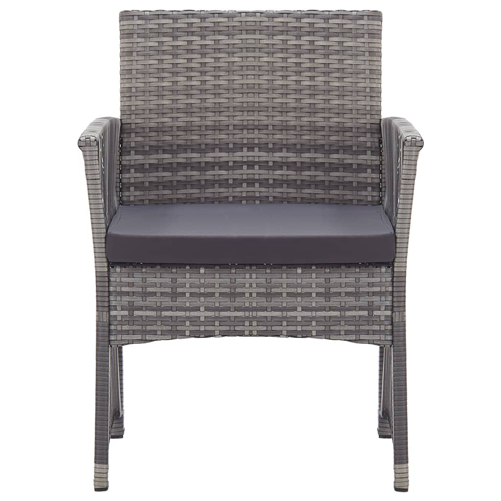 vidaXL Garden Armchairs with Cushions 2 pcs Anthracite Poly Rattan