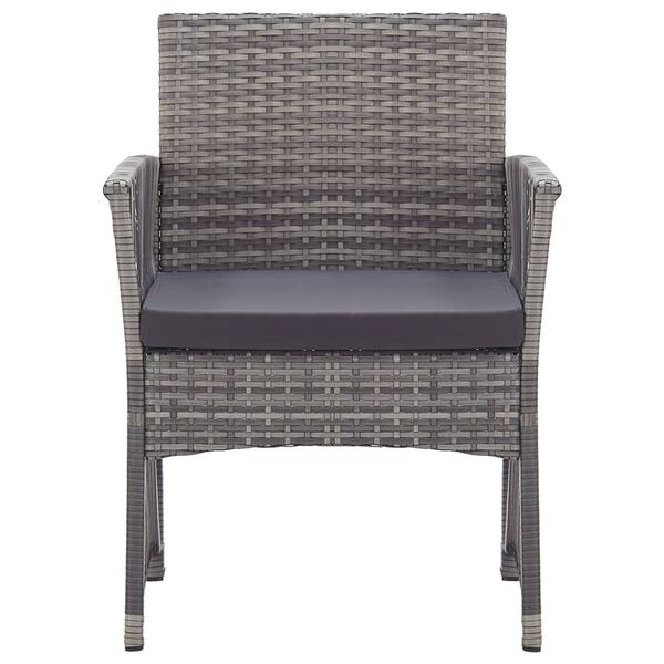 vidaXL Garden Armchairs with Cushions 2 pcs Anthracite Poly Rattan