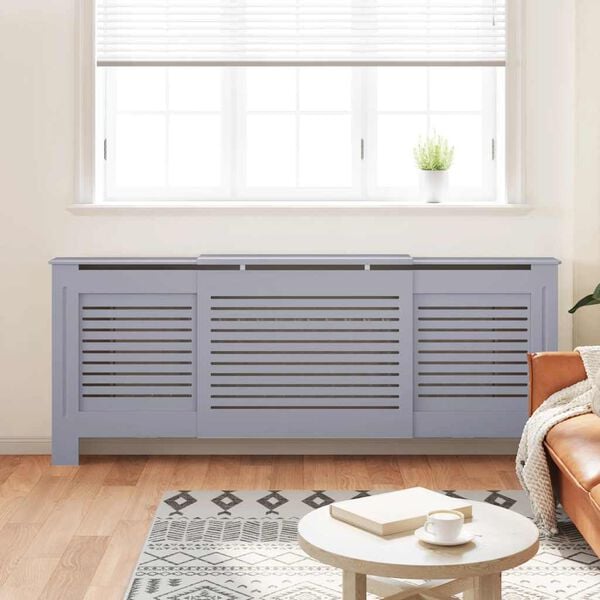 vidaXL MDF Radiator Cover Grey 205 cm