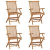 vidaXL Garden Chairs with Taupe Cushions 4 pcs Solid Teak Wood