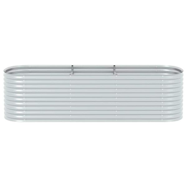 vidaXL Garden Raised Bed 320x80x81 cm Galvanised Steel Silver