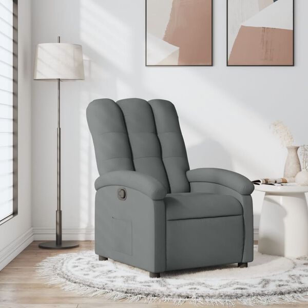 vidaXL Recliner Chair Dark Grey Fabric