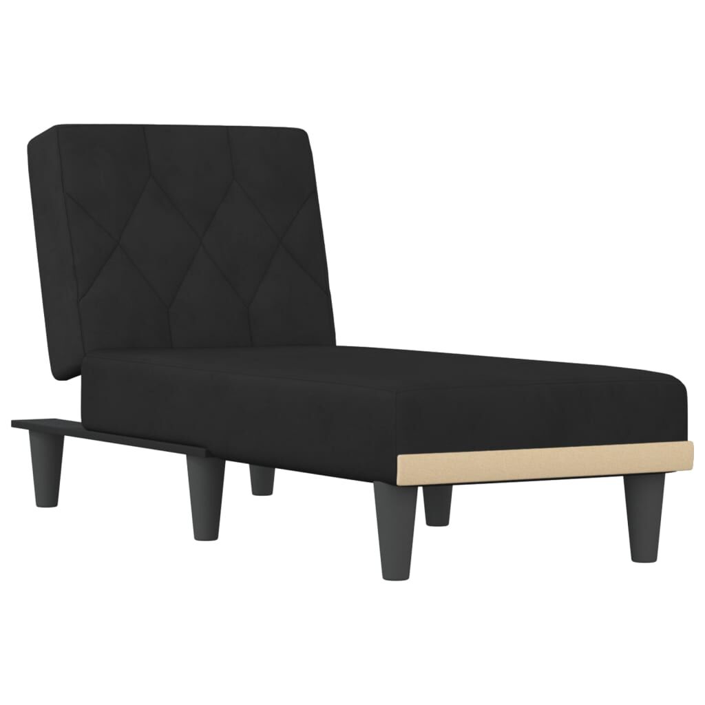 vidaXL Chaise Longue Black Velvet