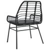 vidaXL Garden Chairs 2 pcs with Cushions Black Poly Rattan