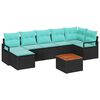 vidaXL Garden Sofa Set 8 pcs Black and turquoise