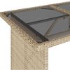 vidaXL Garden Table with Glass Top Beige 110x68x70 cm Poly Rattan