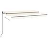 vidaXL Manual Retractable Awning with LED 400x300 cm Cream
