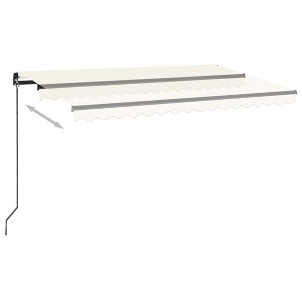 vidaXL Manual Retractable Awning with LED 400x300 cm Cream