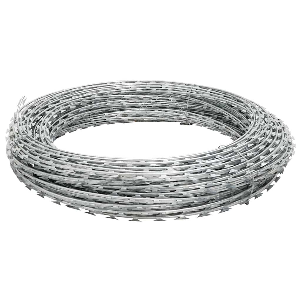 vidaXL Razor Wire Helical Wire Roll Galvanized Steel 60 m