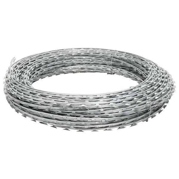 vidaXL Razor Wire Helical Wire Roll Galvanized Steel 60 m